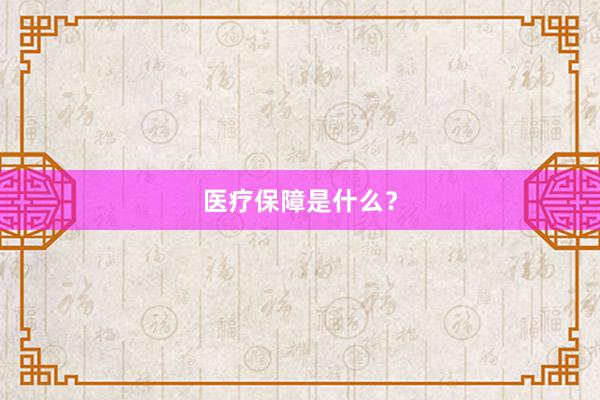 医疗保障是什么？